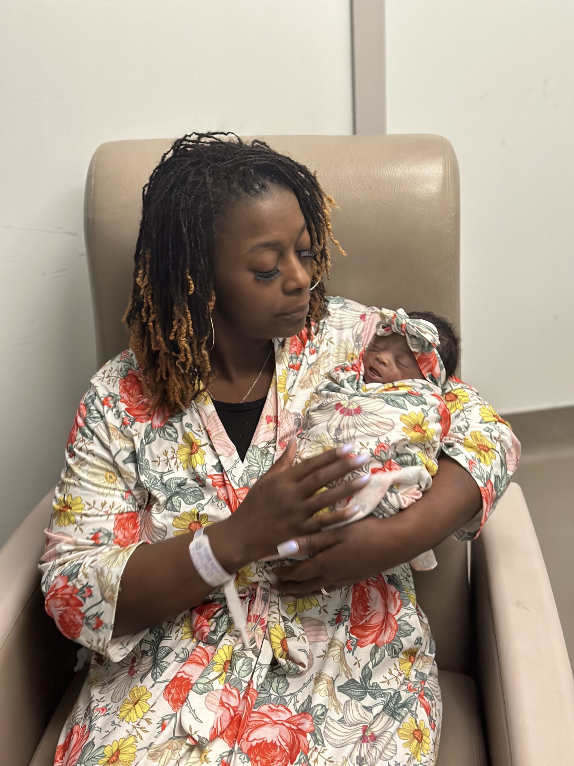 A loving family moment with Harper